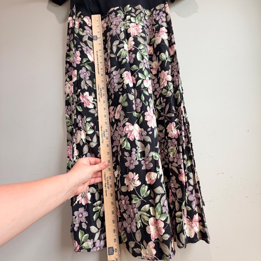 VTG Laura Tyler Floral Dress Womens 18W Short Sleeve Cotton Rayon Cottagecore - Picture 3 of 7